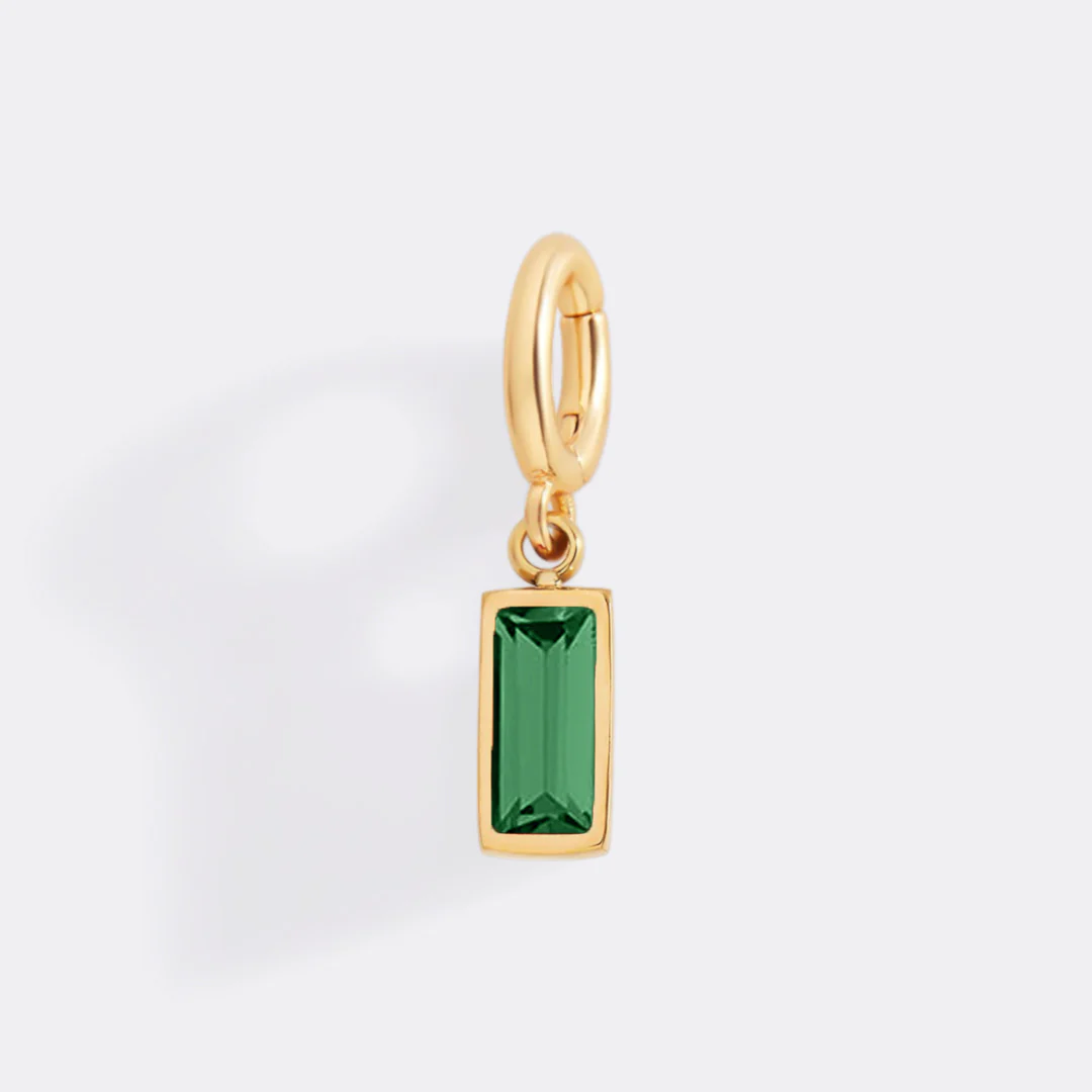 Dainty Baguette Birthstone Charm