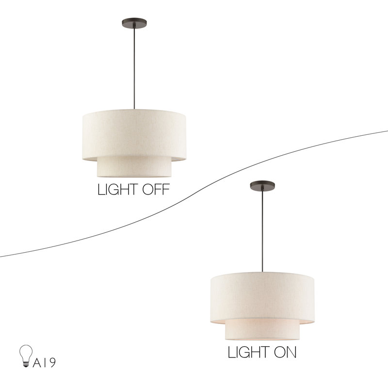 Linen Blend Semi Flush Mount