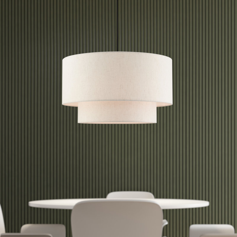 Linen Blend Semi Flush Mount