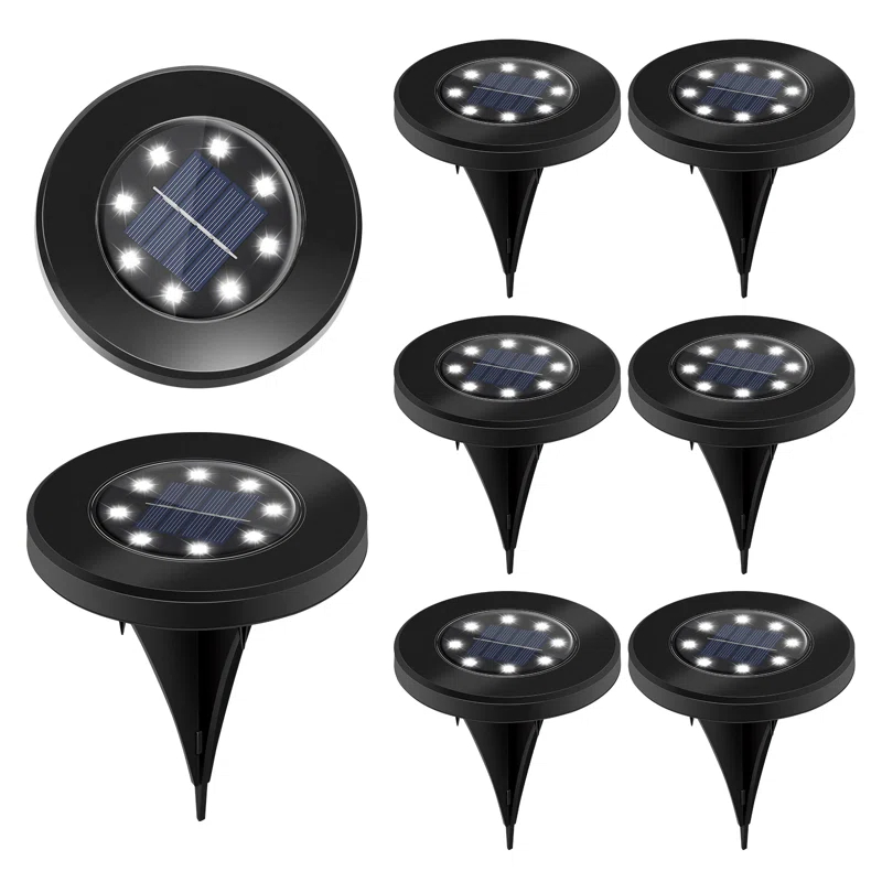 Paradise By NEX Satin Solar Powered Integrated LED Metal Pathway Light Kit