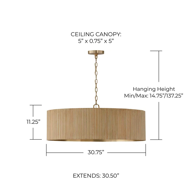 Light Dimmable Drum Chandelier