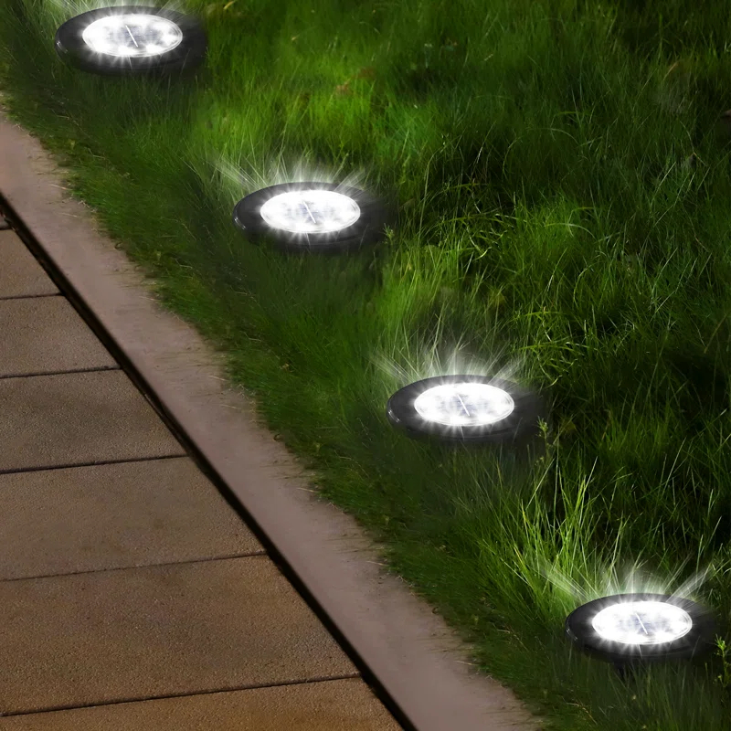 Paradise By NEX Satin Solar Powered Integrated LED Metal Pathway Light Kit