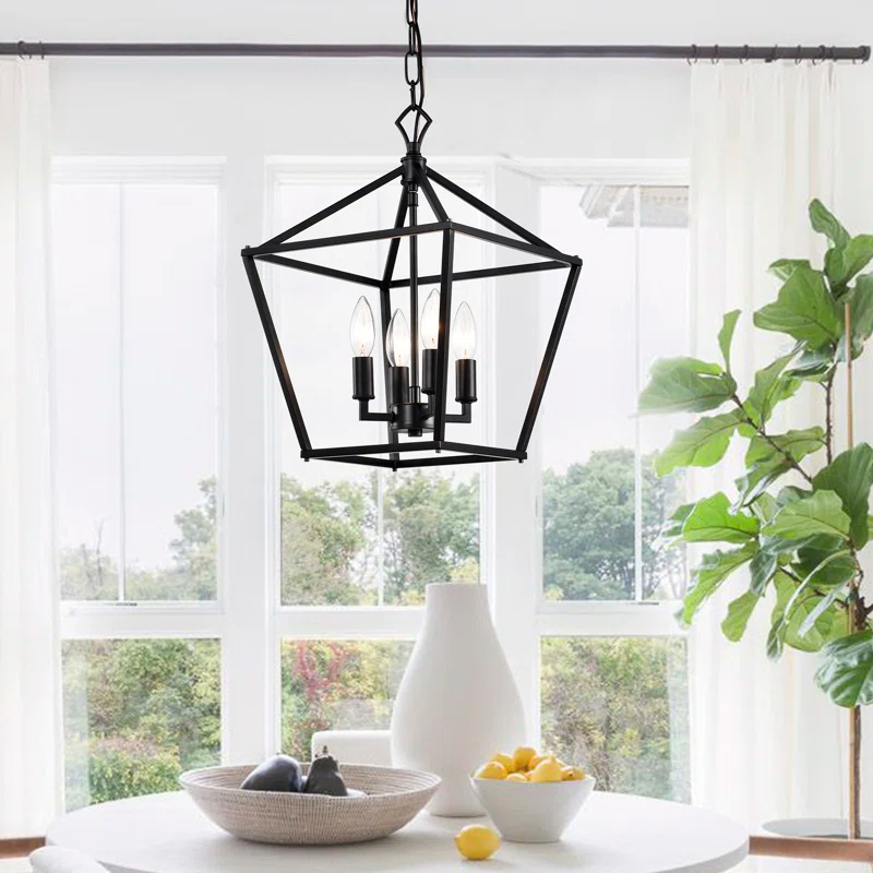 Light Dimmable Lantern Geometric Chandelier