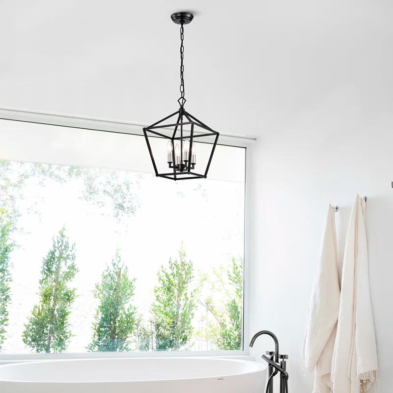 Light Dimmable Lantern Geometric Chandelier