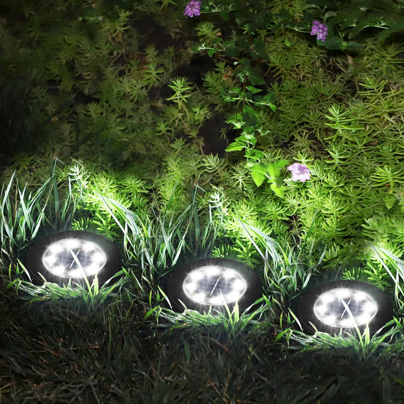 Paradise By NEX Satin Solar Powered Integrated LED Metal Pathway Light Kit