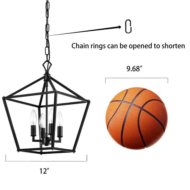 Light Dimmable Lantern Geometric Chandelier