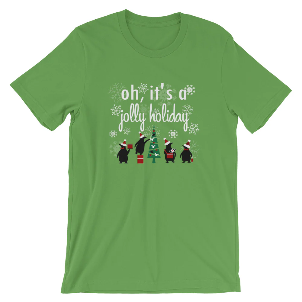 Jolly Holiday Disney Christmas Tree T-Shirt Penguins Mary Poppins