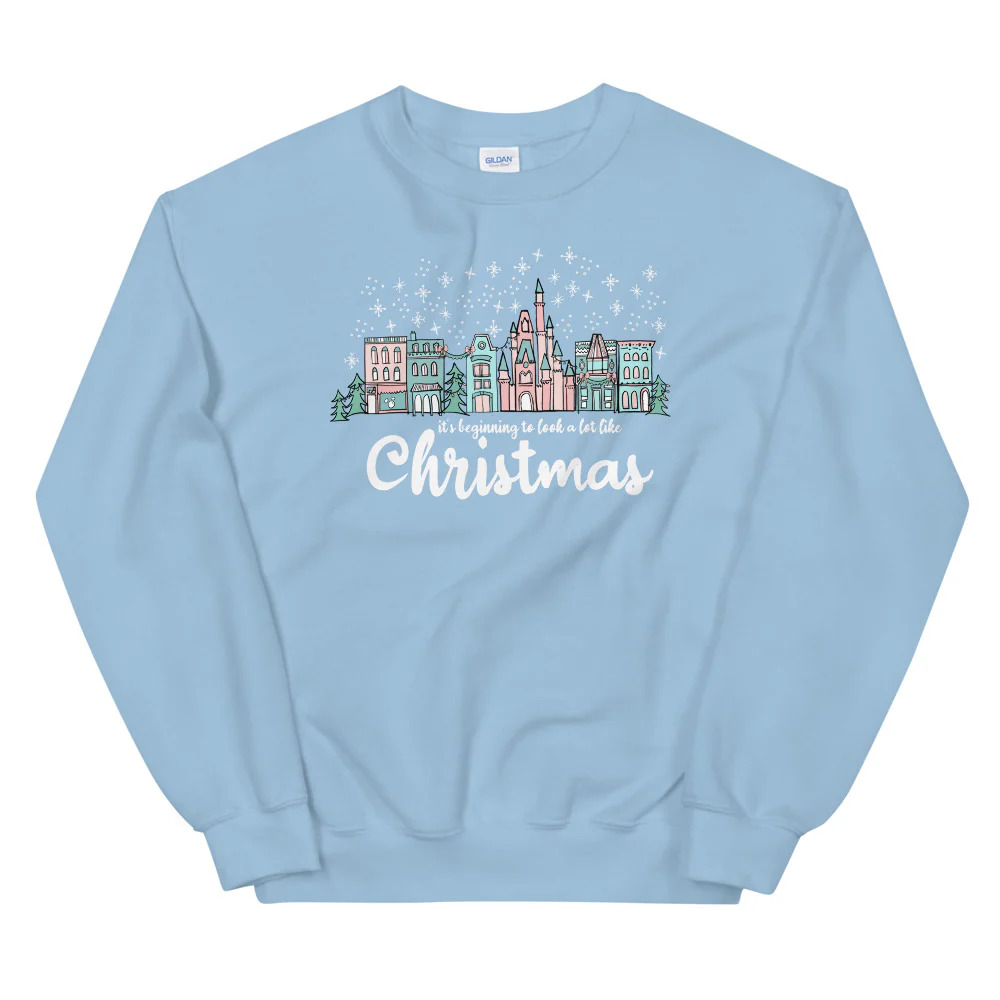 Christmas on Main Street Sweatshirt It's Beginning to Look a Lot Like Christmas Disney Christmas Unisex Sweatshirt