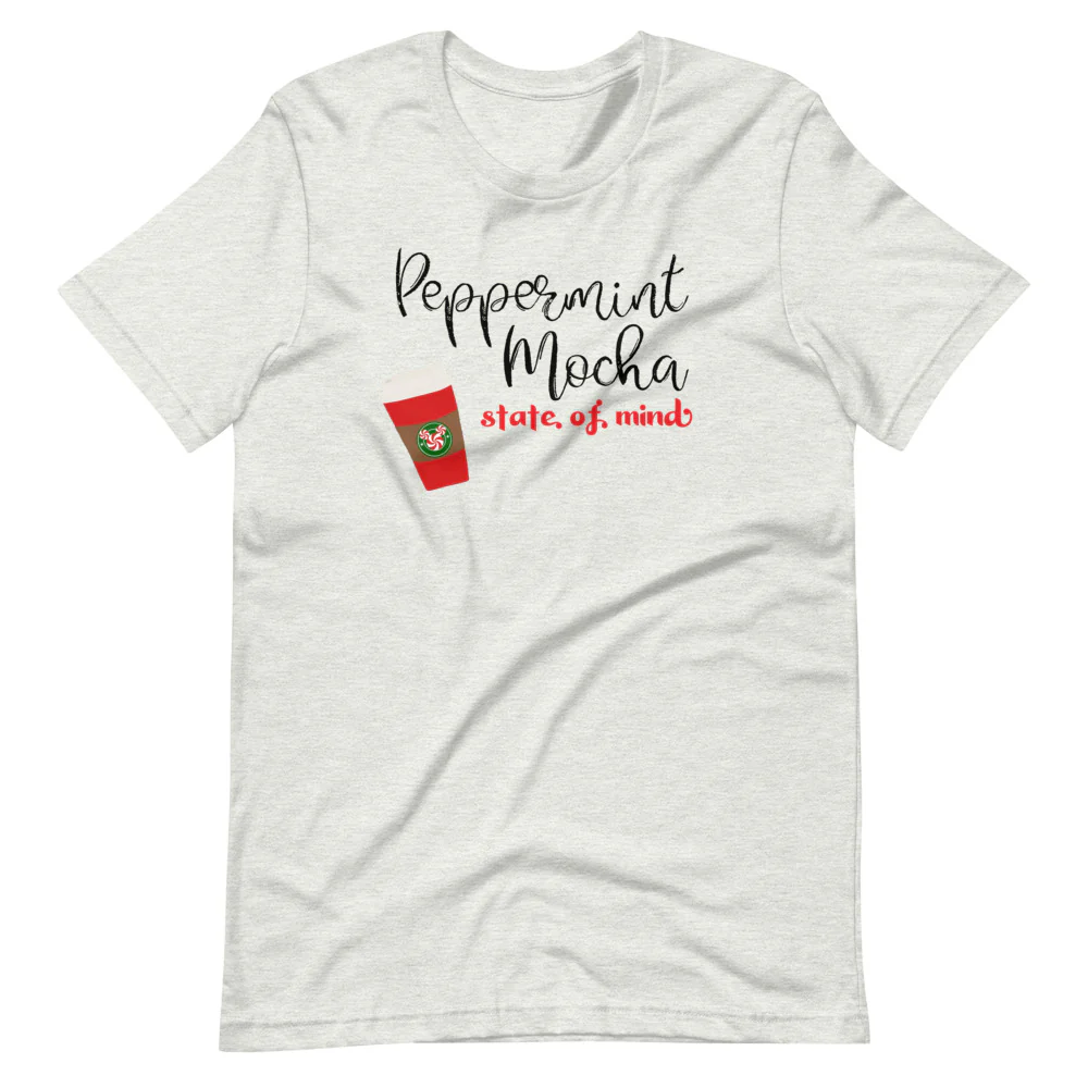 Peppermint Mocha Holiday Coffee State of Mind Short-Sleeve Unisex T-Shirt