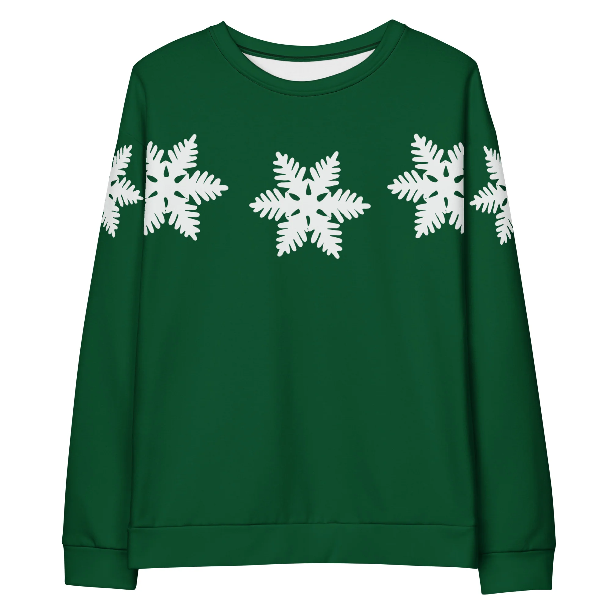 Mickey and Minnie Christmas Sweater All Over Print Shirt Disney Christmas Outfit Snowflake Green Long Sleeve
