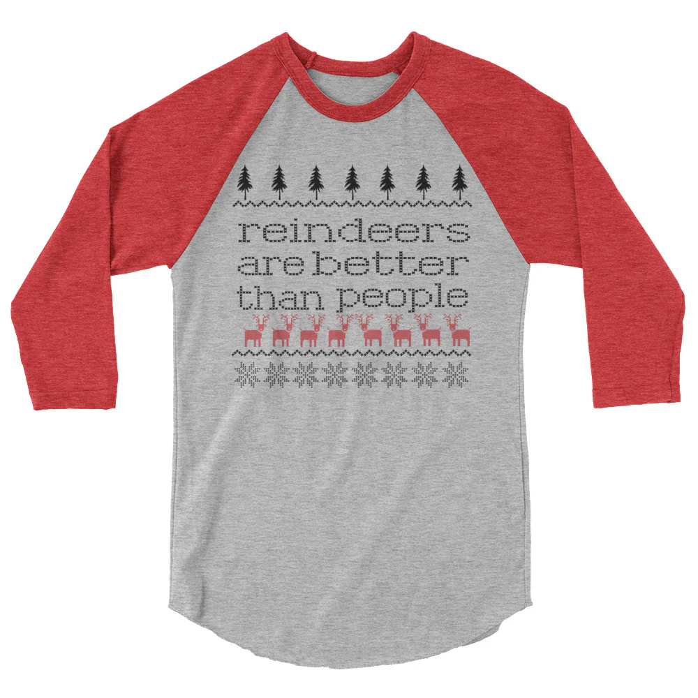 Disney Frozen Sven Raglan Shirt Disney Christmas Shirt Frozen Christmas Reindeer Are Better Than People Raglan Shirt