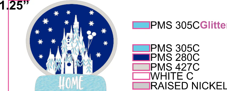 Snowglobe Cinderella Castle Pin Home for the Holidays Pin