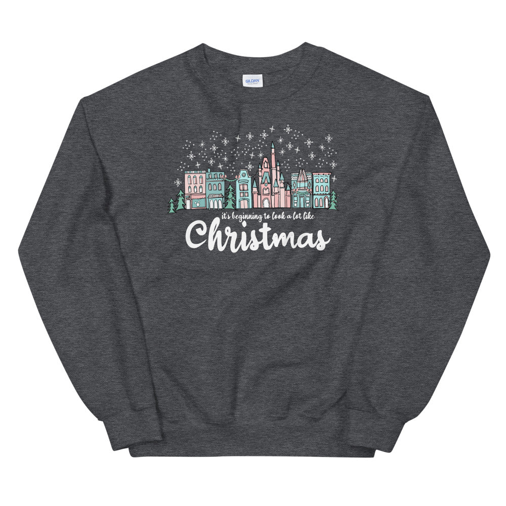 Christmas on Main Street Sweatshirt It's Beginning to Look a Lot Like Christmas Disney Christmas Unisex Sweatshirt