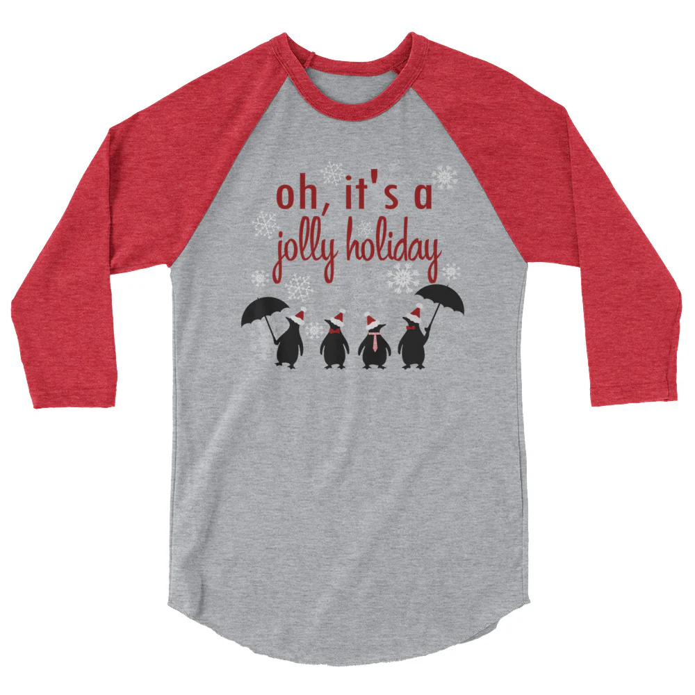 Jolly Holiday Snowfall, Disney Christmas Mary Poppins Raglan