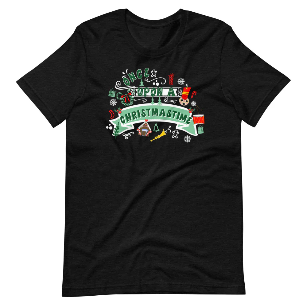 Disney Christmas T-Shirt Once Upon a Christmastime Holiday Short-Sleeve Unisex T-Shirt
