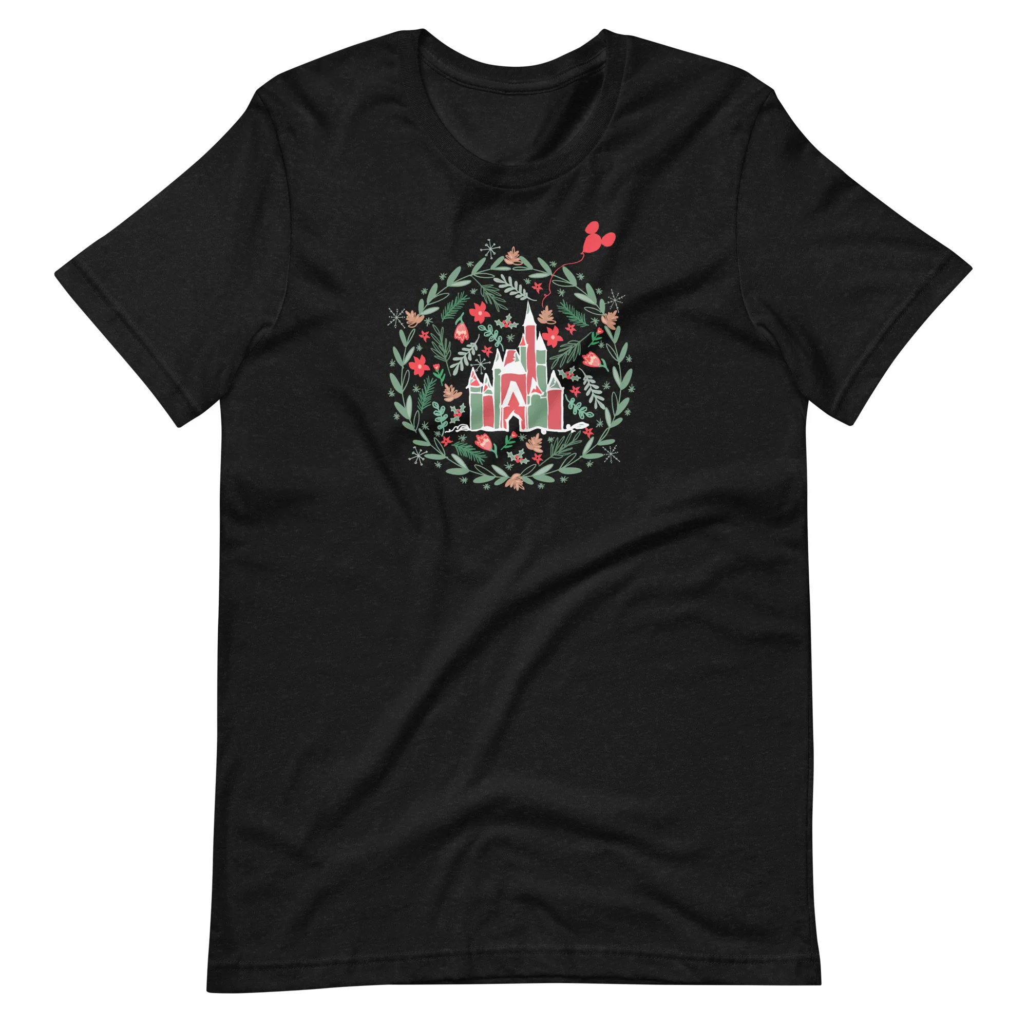 Cinderella's Castle Christmas T-Shirt Christmas Garden Disney Holiday T-Shirt