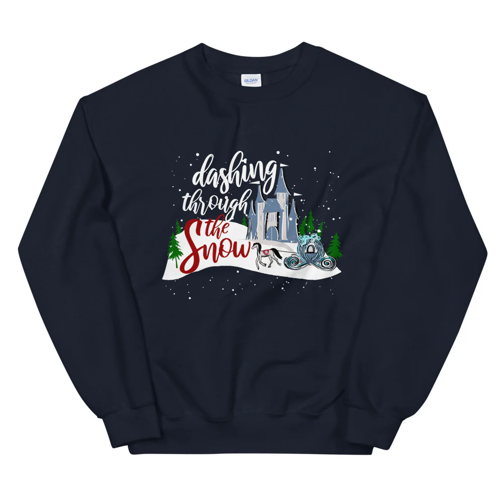 Cinderella Christmas Sweatshirt Dashing Through the Snow