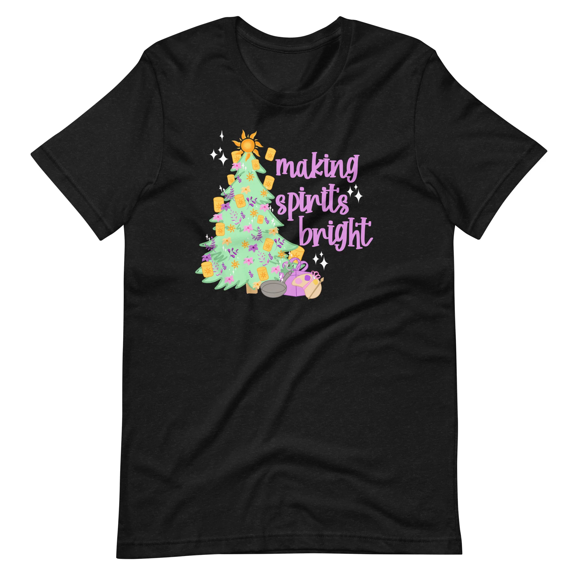 Rapunzel Making Spirits Bright Tangled Disney Christmas Tree Unisex t-shirt