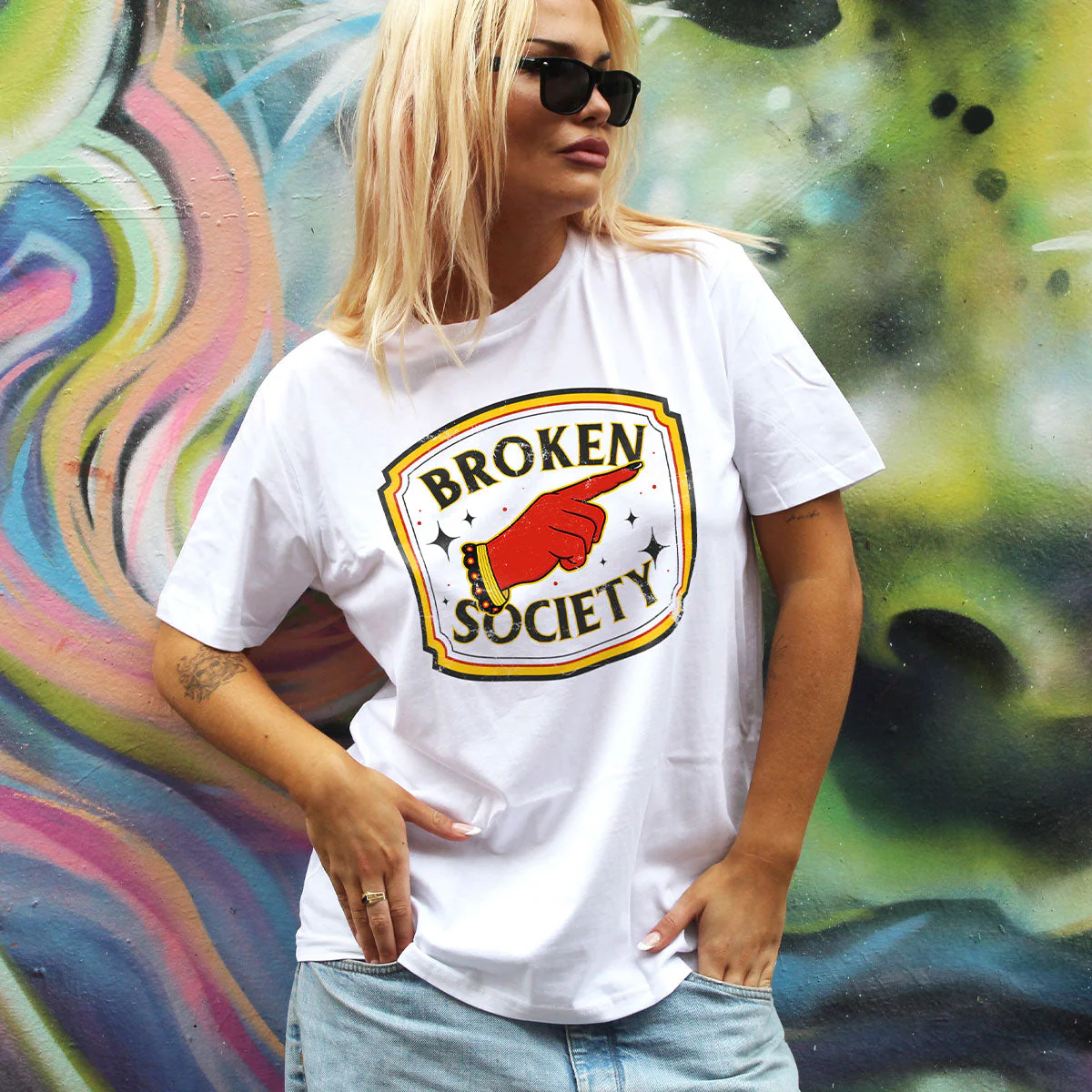 Stars Classic Tattoo Signage Front Print T-shirt (Unisex)