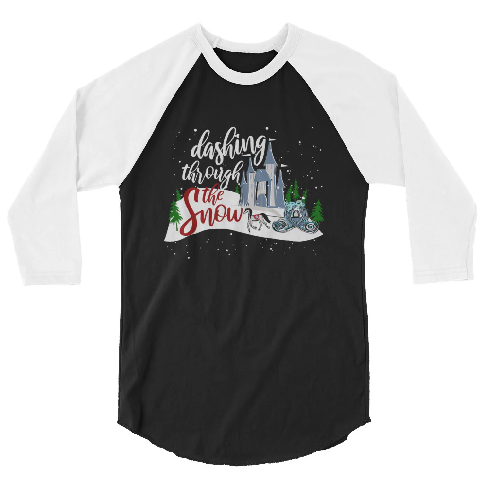 Cinderella Christmas Raglan Shirt Dashing Through the Snow Disney Shirt