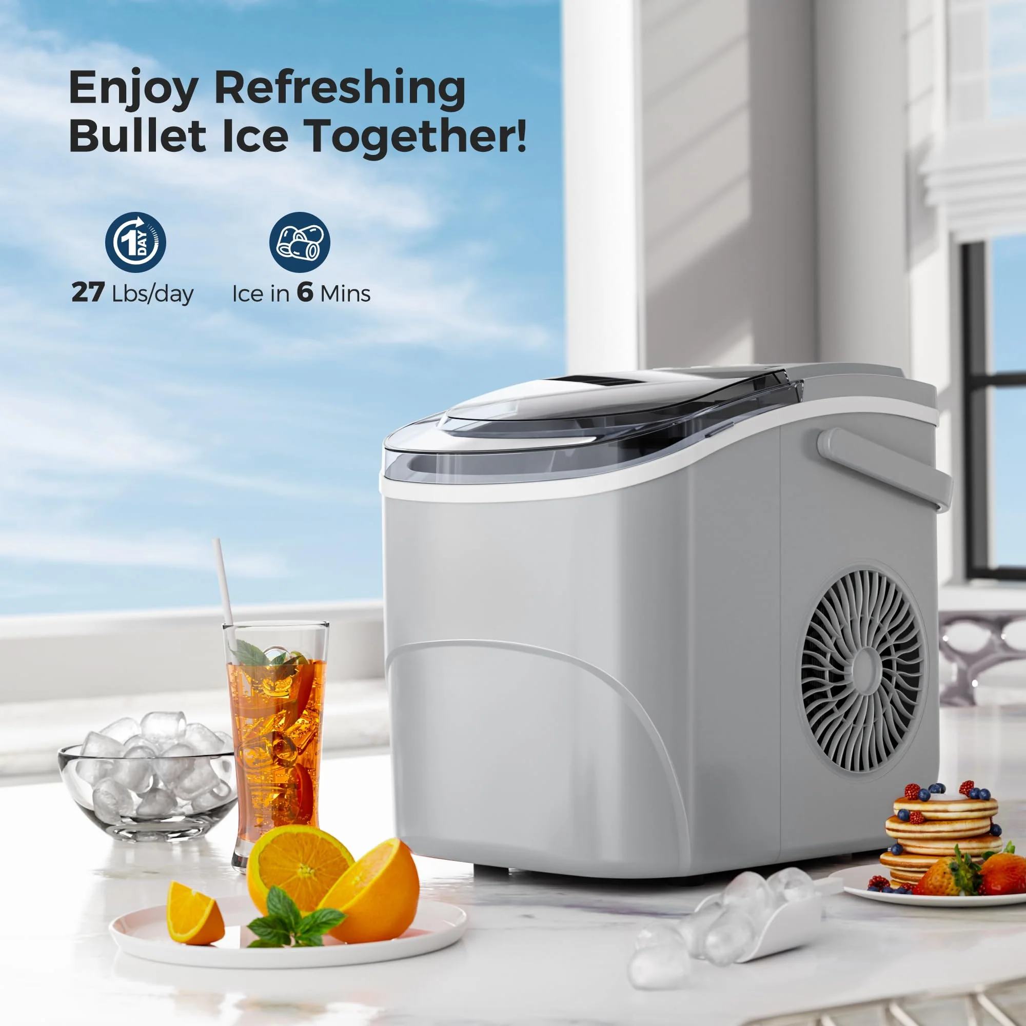 Kismile Ice Makers Countertop with Handle Z5812B