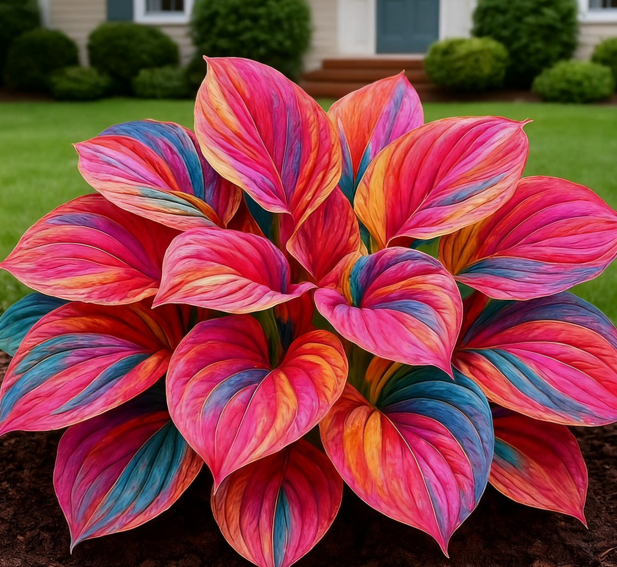 🌈Rare Multicolor Hosta Seeds – Unique Variegated Leaves for Eye🌸