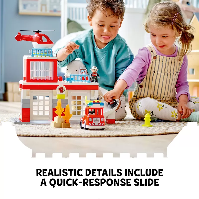 - DUPLO RESCUE FIRE STATION & HELICOPTER 10970 BUILDING TOY