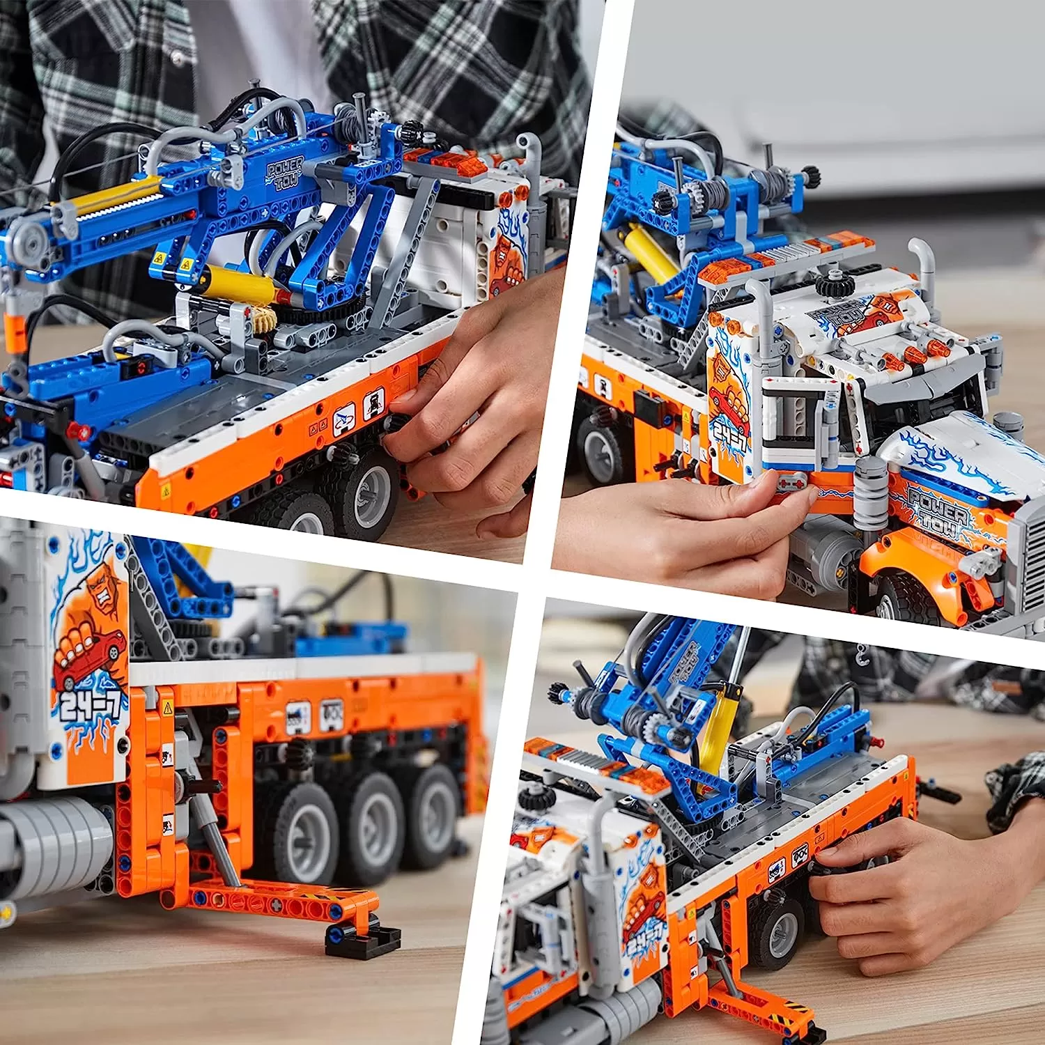 - Technic Heavy-Duty Tow Truck 42128 with Crane Toy Model Building Set, Engineering for Kids Seriesv