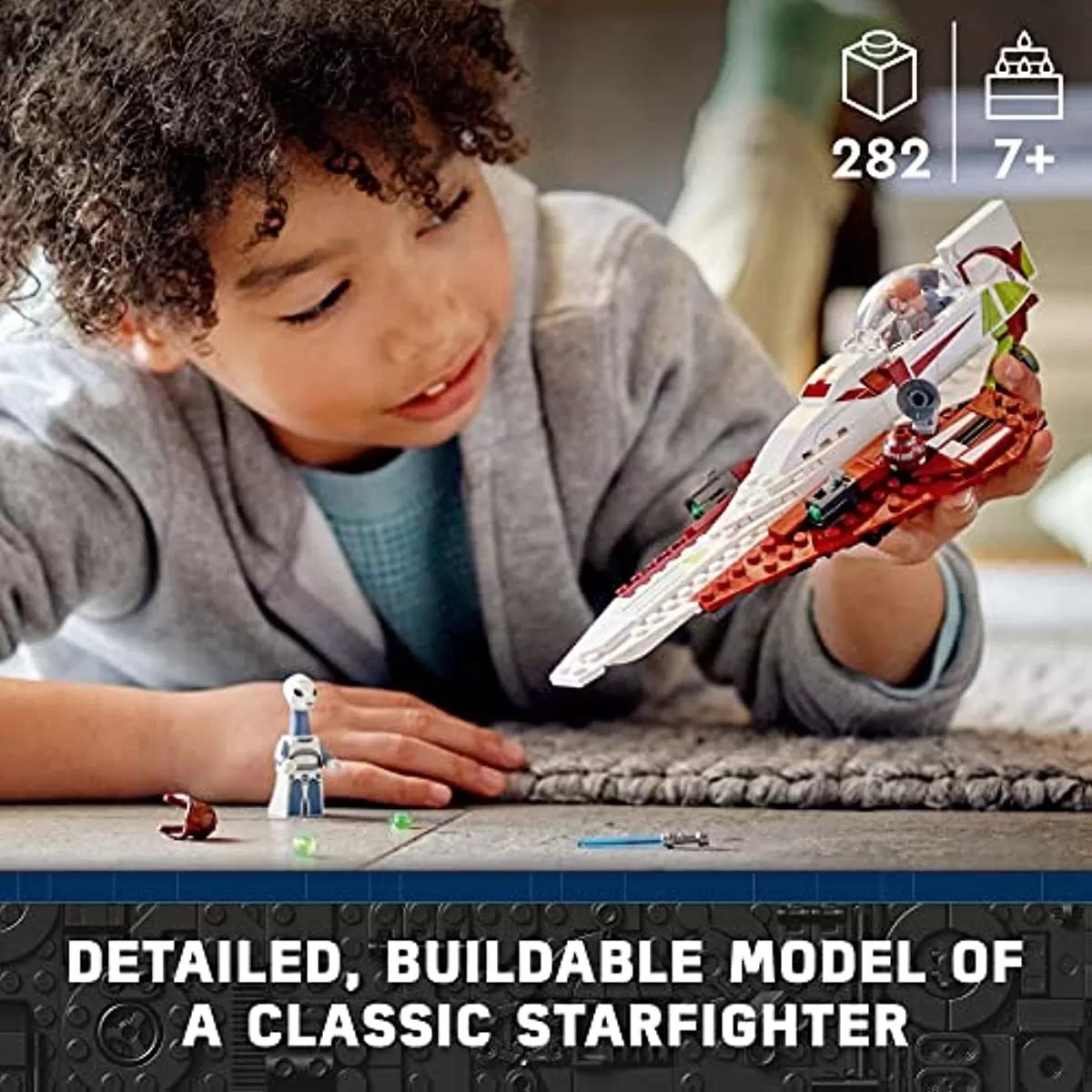 - Star Wars OBI-Wan Kenobi’s Jedi Starfighter 75333 Building Toy Set for Kids, Boys, and Girls Ages 7+ (282 Pieces)