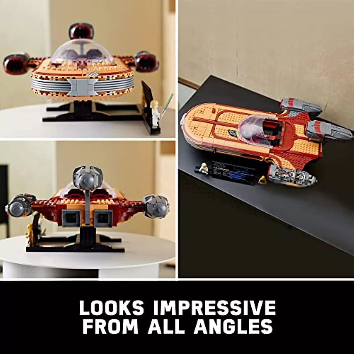 - Star Wars Luke Skywalker’s Landspeeder 75341 Collectible Building Display Set for Adult Fans of Star Wars (1,890 Pieces)