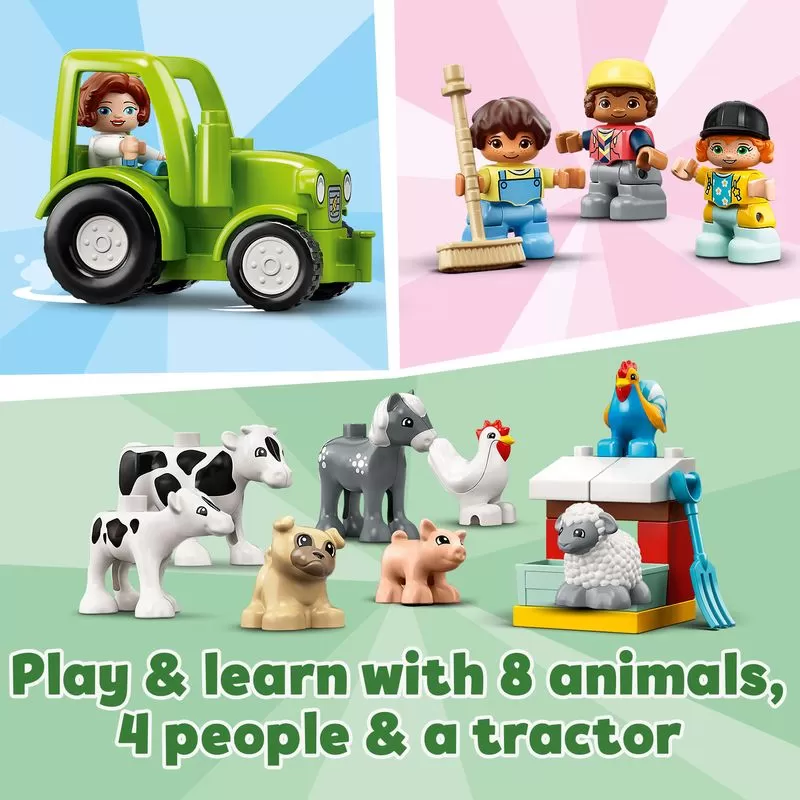 - 10952 DUPLO BARN & TRACTOR & FARM ANIMAL CARE