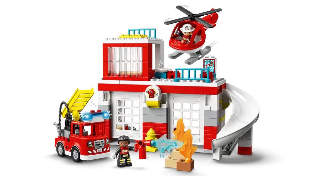 - DUPLO RESCUE FIRE STATION & HELICOPTER 10970 BUILDING TOY
