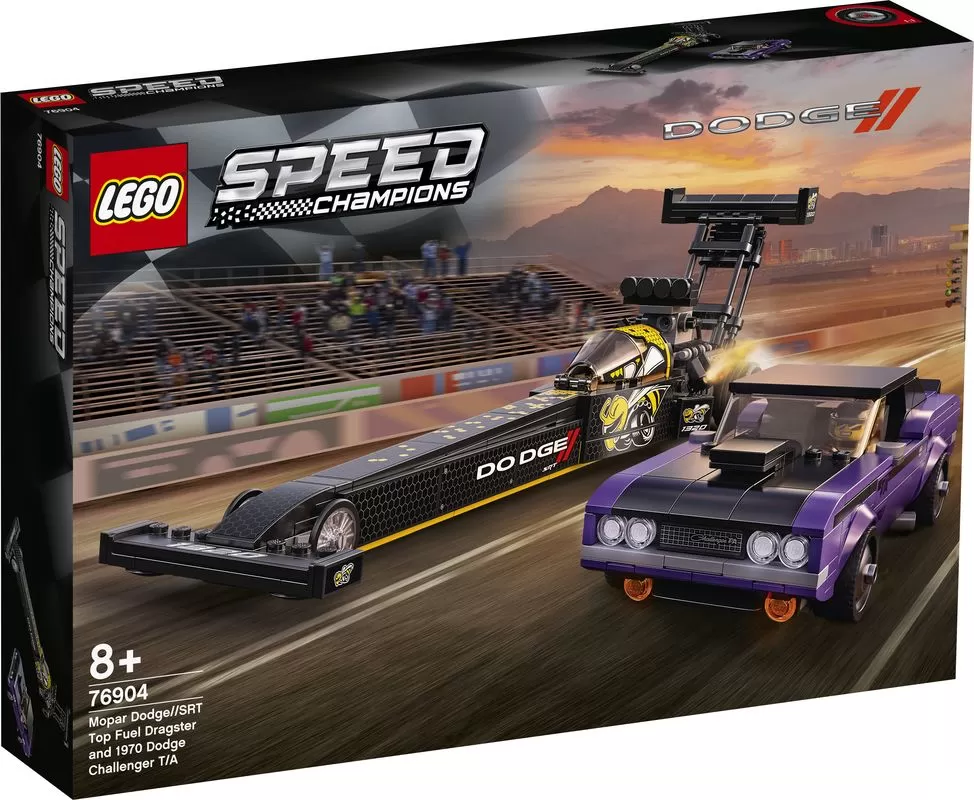 - 76904 SPEED CHAMPIONS MOPAR DODGE SRT TOP FUEL DRAGSTER AND 1970 DODGE CHALLENGER T/A