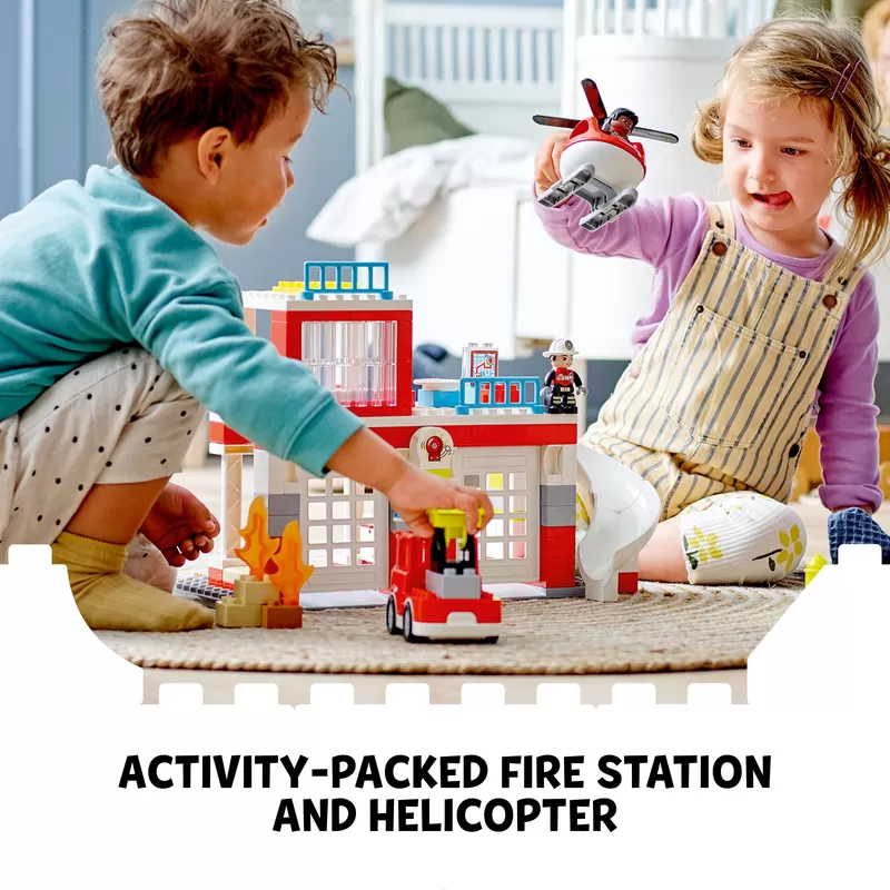 - DUPLO RESCUE FIRE STATION & HELICOPTER 10970 BUILDING TOY