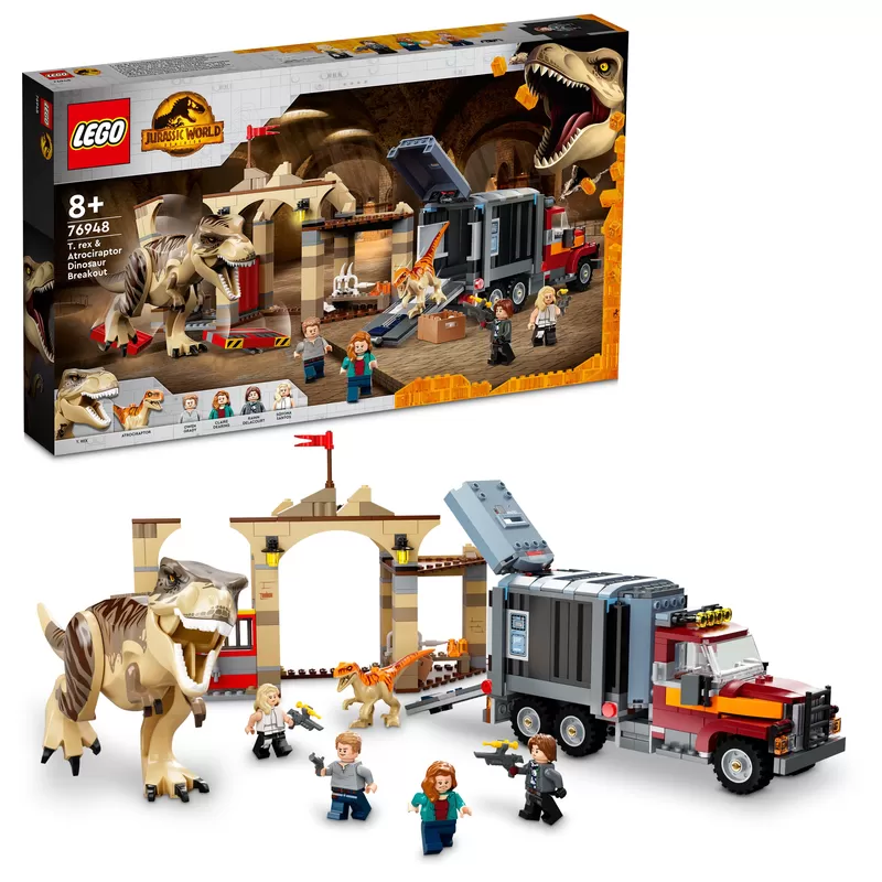 - JURASSIC WORLD T. REX & ATROCIRAPTOR DINOSAUR BREAKOUT 76948