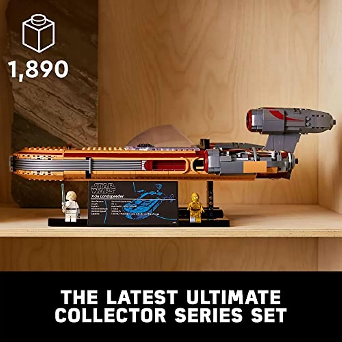 - Star Wars Luke Skywalker’s Landspeeder 75341 Collectible Building Display Set for Adult Fans of Star Wars (1,890 Pieces)