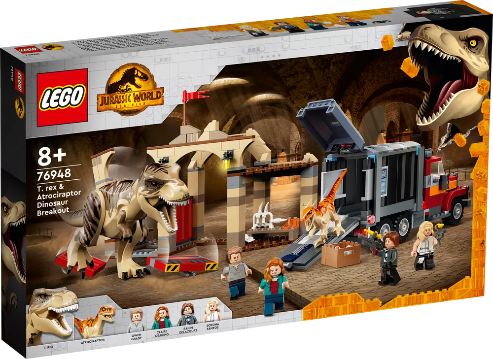 - JURASSIC WORLD T. REX & ATROCIRAPTOR DINOSAUR BREAKOUT 76948