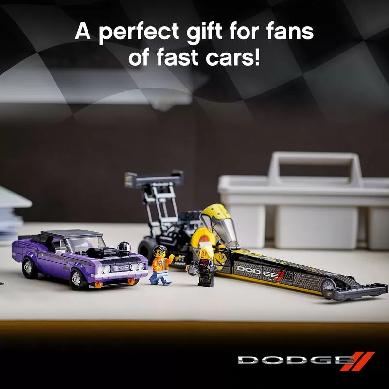 - 76904 SPEED CHAMPIONS MOPAR DODGE SRT TOP FUEL DRAGSTER AND 1970 DODGE CHALLENGER T/A