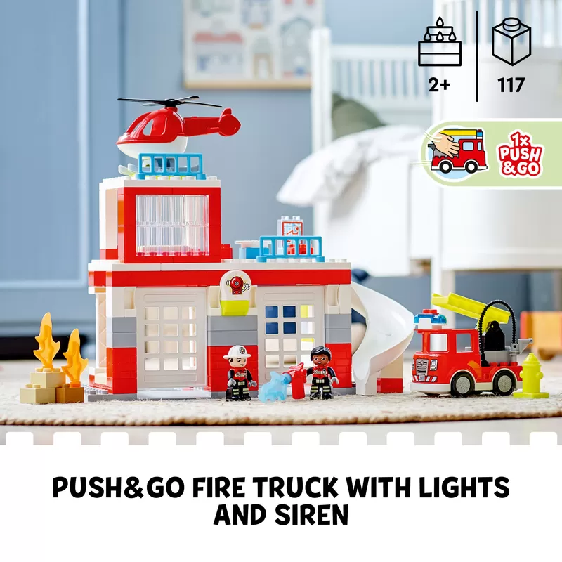 - DUPLO RESCUE FIRE STATION & HELICOPTER 10970 BUILDING TOY