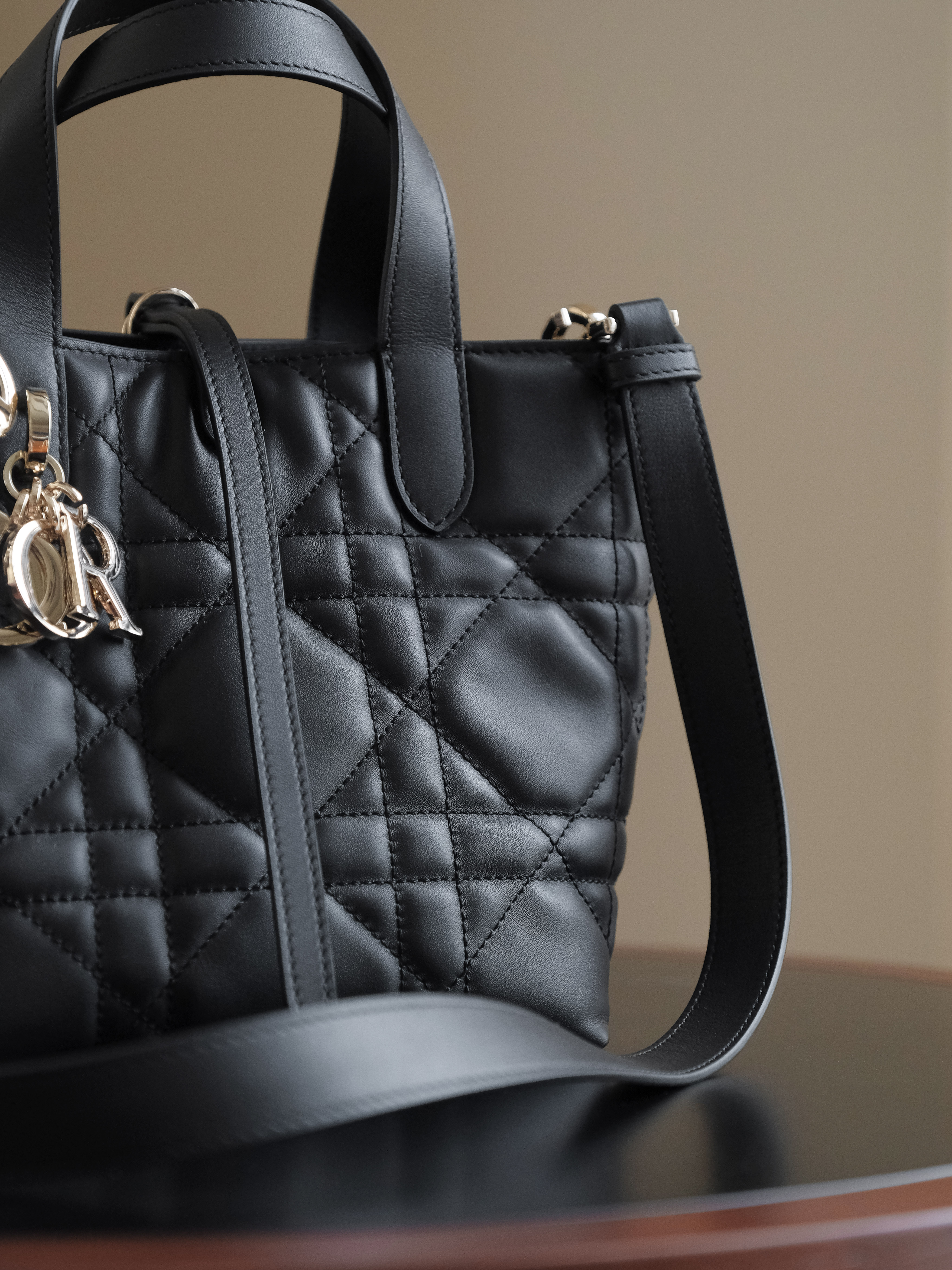 Dior Lady Soft Cannage Tote Bag – Black Lambskin Handbag