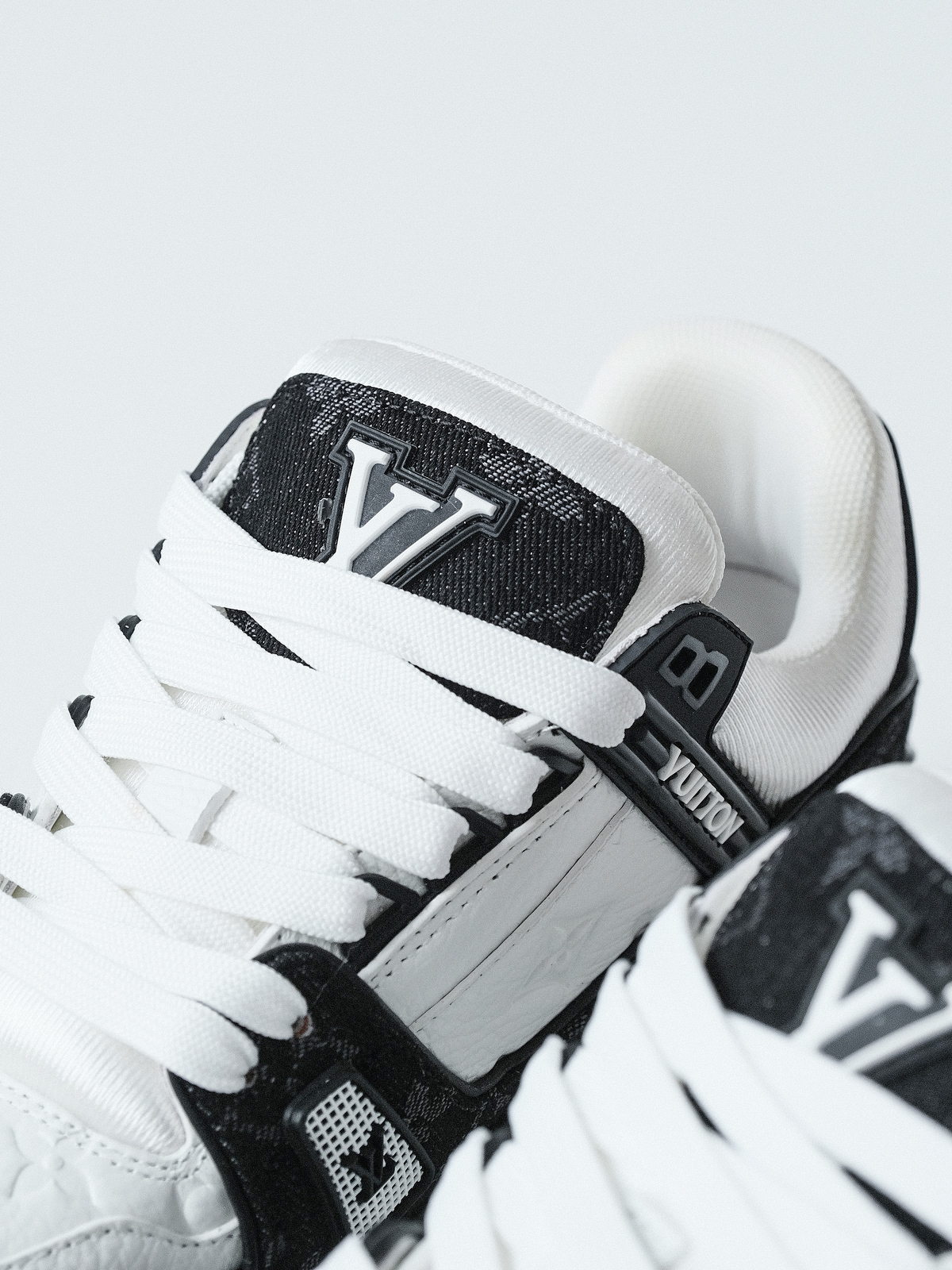 Louis Vuitton black shoes denim cloth shoes