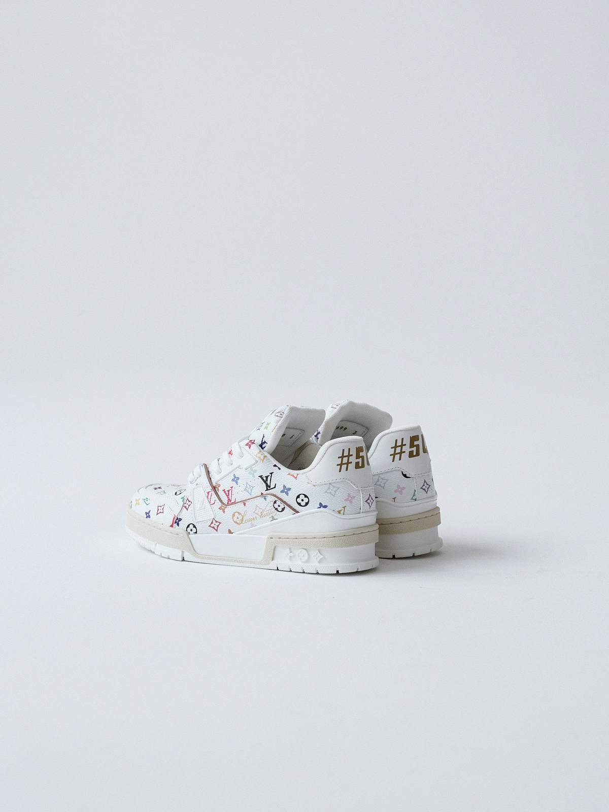LV Murakami Takashi co-branded white tricolor Trainer