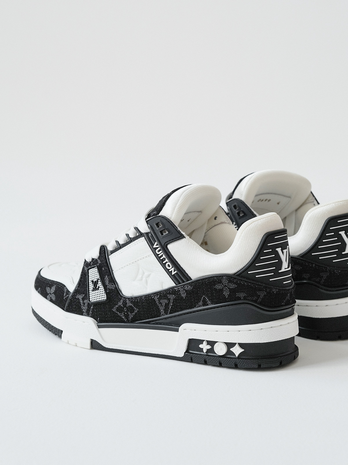 Louis Vuitton black shoes denim cloth shoes