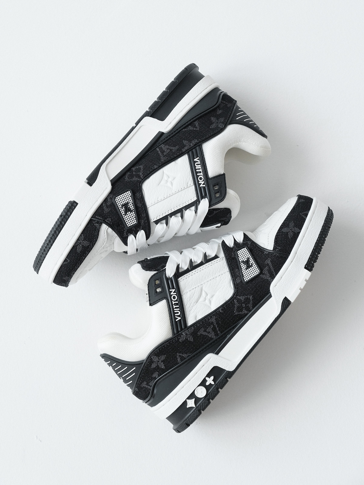 Louis Vuitton black shoes denim cloth shoes