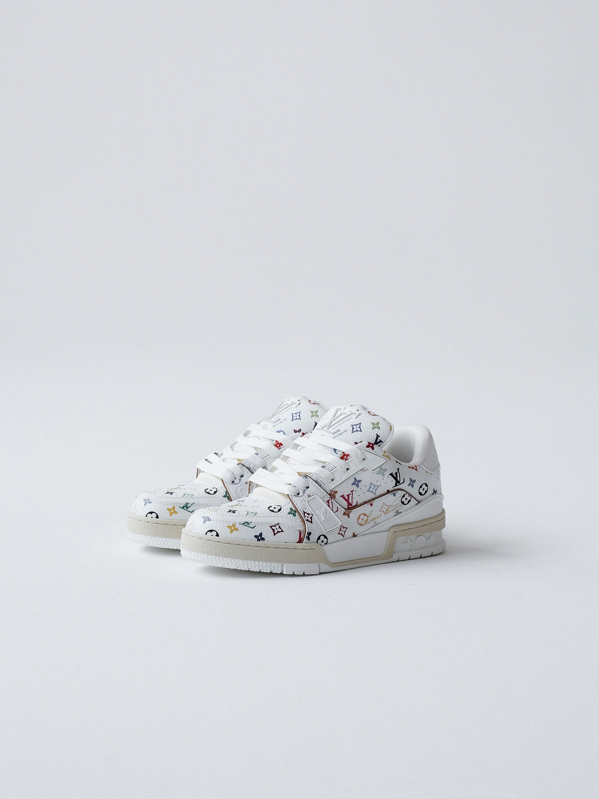 LV Murakami Takashi co-branded white tricolor Trainer