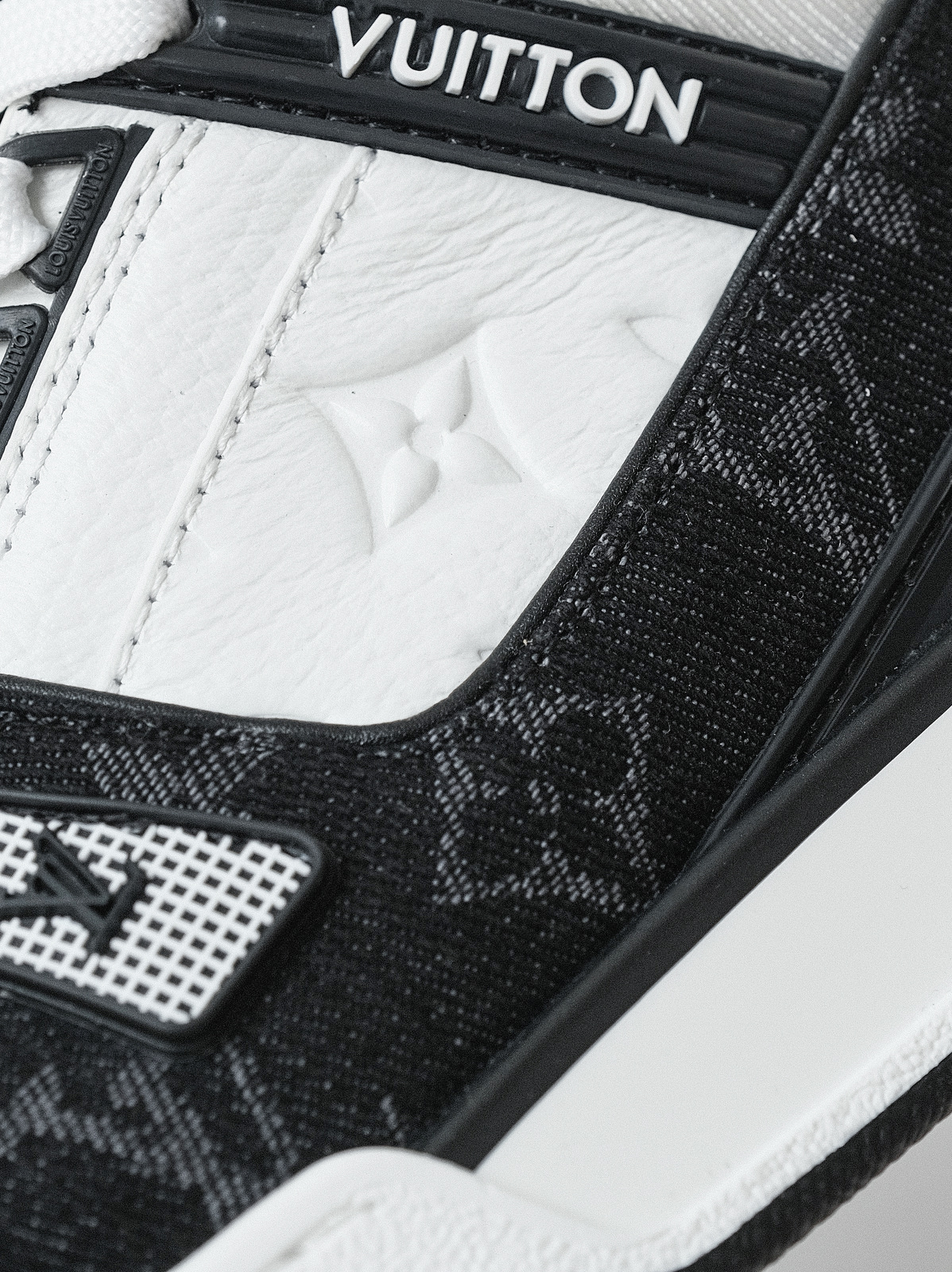 Louis Vuitton black shoes denim cloth shoes