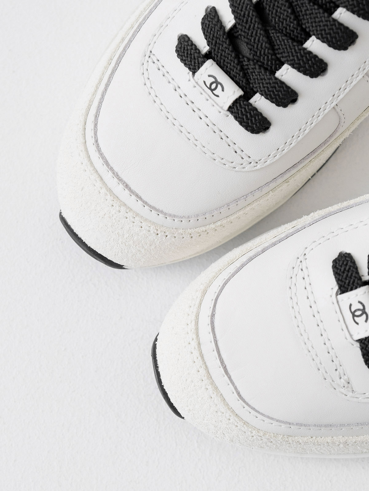 Chanel suede shoes with thin soles