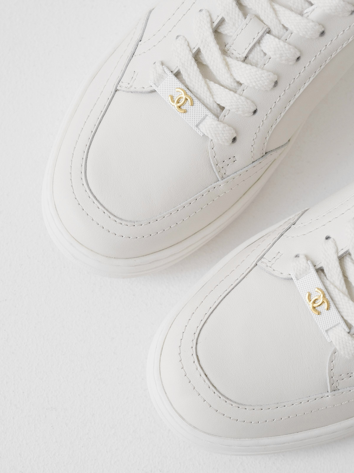 Chanel small white shoes