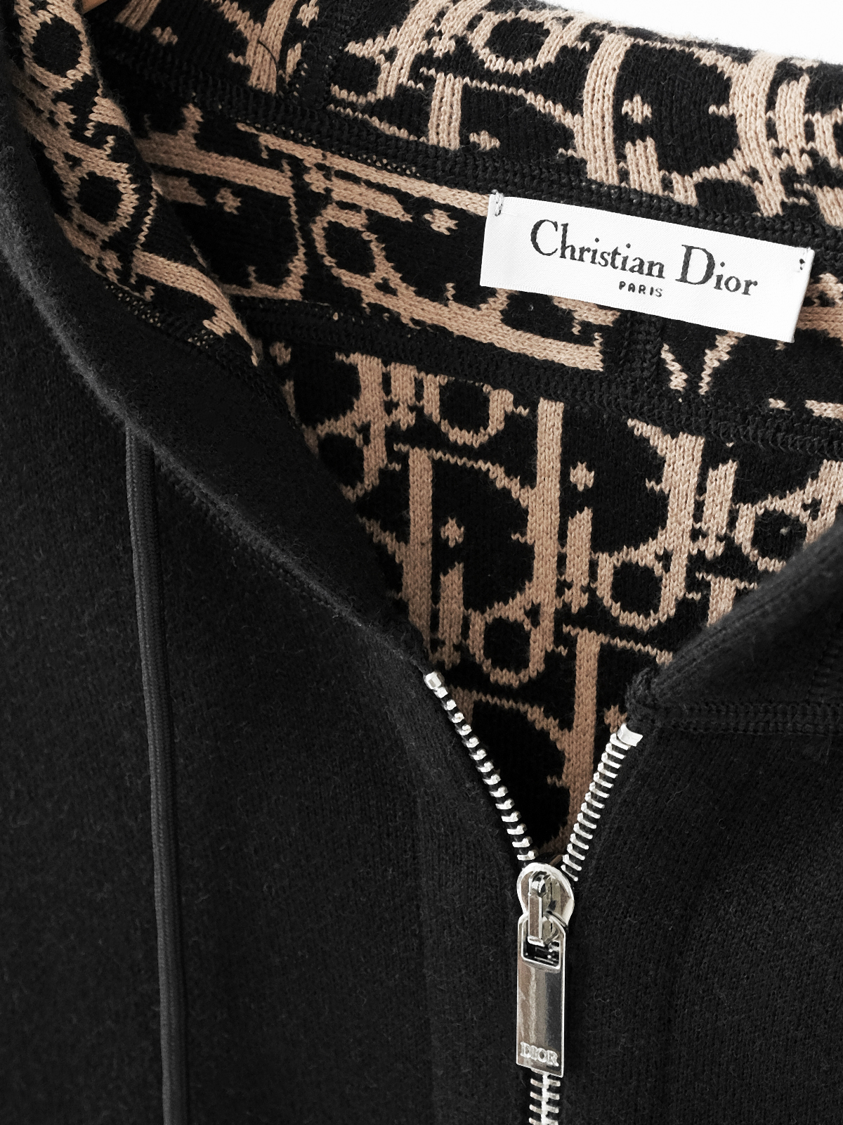 Dior blue jacquard hooded coat