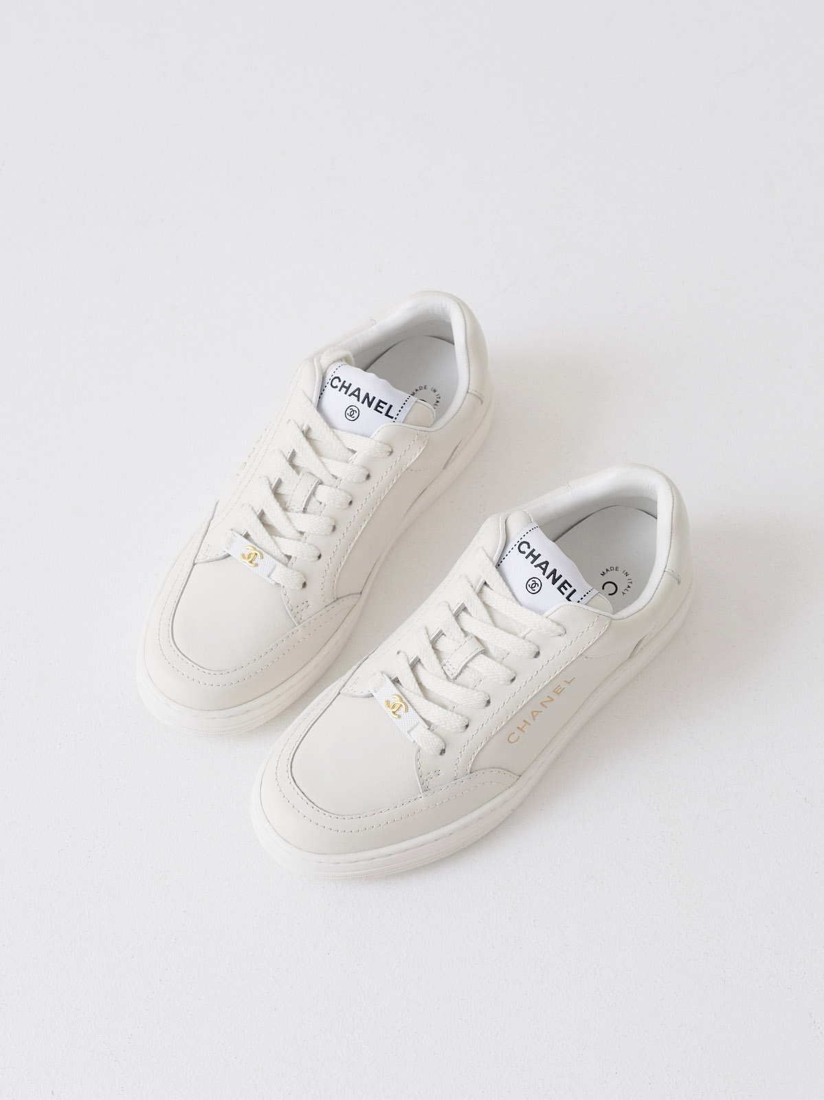 Chanel small white shoes